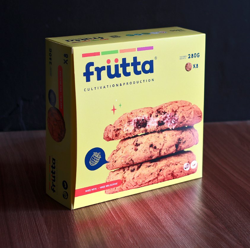 Цветной образец упаковки Frutta с матовой ламинацией